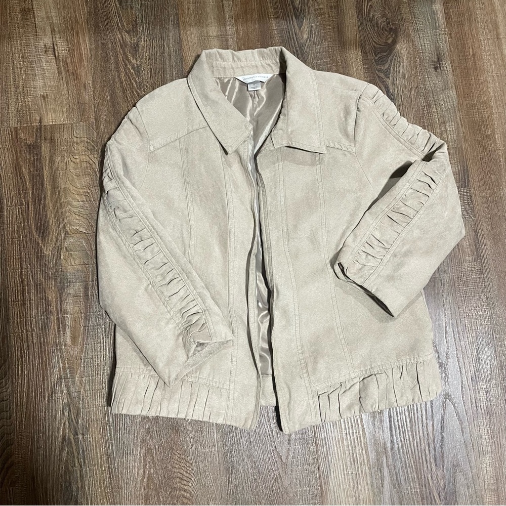 Christopher & Banks lightweight faux suede‎ jacket Womans Size Medium